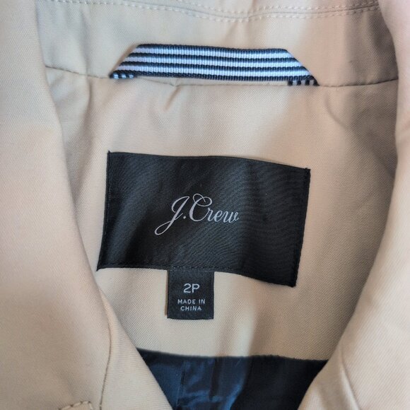 J.Crew Tan Double-Breasted Trench Coat 2P Petite - Picture 9 of 13